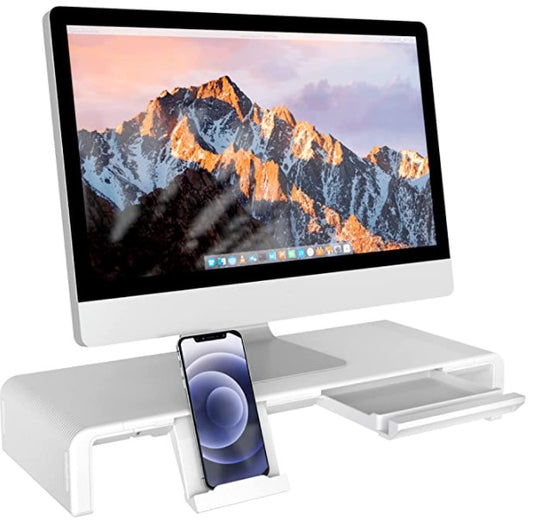 Altuss opvouwbare monitorstandaard met verstelbare breedte (wit)