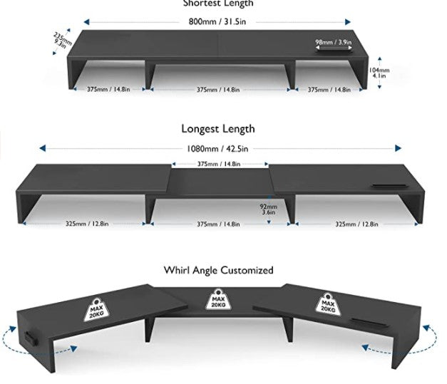 Altuss Dual Monitor Stand Riser